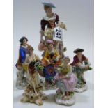 A Sitzendorf Figure & Other Continental Porcelain Figures