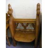 An Antique Pine Ecclesiastical Hall Seat