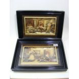 A Good Pair Of Framed Osborn Plaque Depicting Hunting Scenes