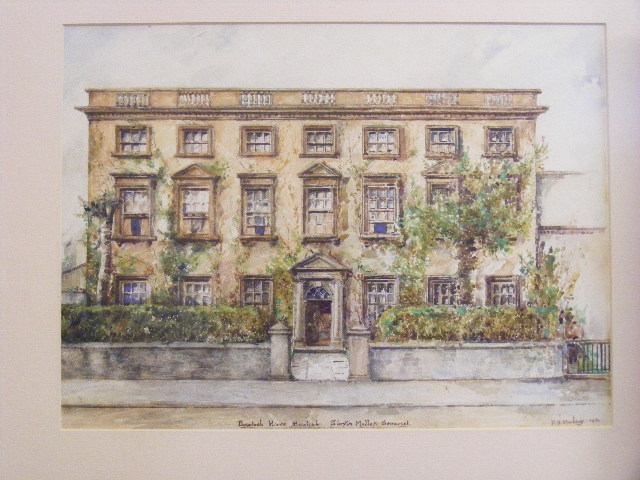 Indistinctly Signed - Bowlish House, Shepton Mallet Watercolour Approx. 14inx10in