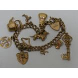 9ct Gold Charm Bracelet Approx. 19g