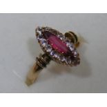 A 9ct Marquise Cut Ruby With Diamonds