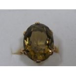 9ct Gold Ring With Smoky Quartz Ring