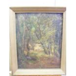 Jose Weiss - Woodland Oil On Panel Approx. 19inx15in