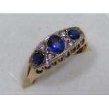 9ct Gold Diamond & Sapphire Ring