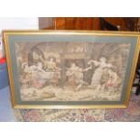 Victorian Framed Tapestry Approx. 39inx24in
