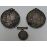 Two WW1 Medals: M. 20935 B. G. Blazier CK MTE R.N & SS-16681 Pte G. C. R. Hancock A.S.C Twinned With