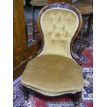 A Walnut Framed Victorian Spoon Back Chair