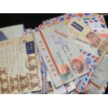 A Quantity Of Vintage Air Mail Envelopes & Postmarks