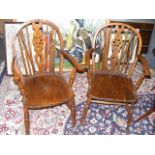 Two C.1900 Elm Framhouse Carver Chairs