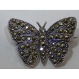 A Silver Butterfly Marcasite Brooch
