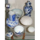 A Quantity Of Chinese Blue & White Ceramics & Two Pieces Of Blanc De Chine, Some Pieces A/F