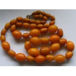 A Victorian Set Of natural Amber Beads approx. 45g