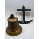 A Large Bronze Naval Bell, Impressed ER 2 HS 55