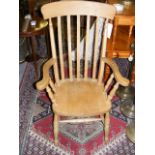 A Large Beech Windsor Style Chair