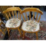 A Pair Of Pine Dining Chairs