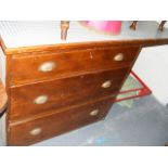 A Pitch Pine Chest With Top Counter
