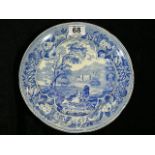 19thC. C & R Blue & White Transferware Plate