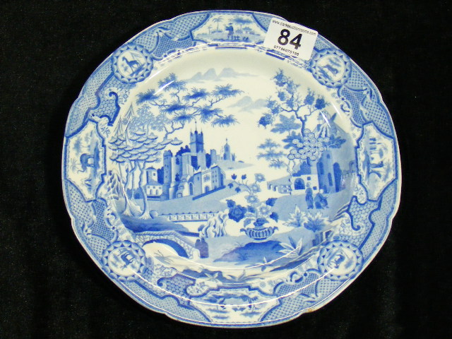 19thC. Spode Blue & White Transferware Plate