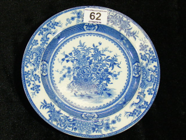 19thC. Blue & White Transferware Plate, Probably Spode