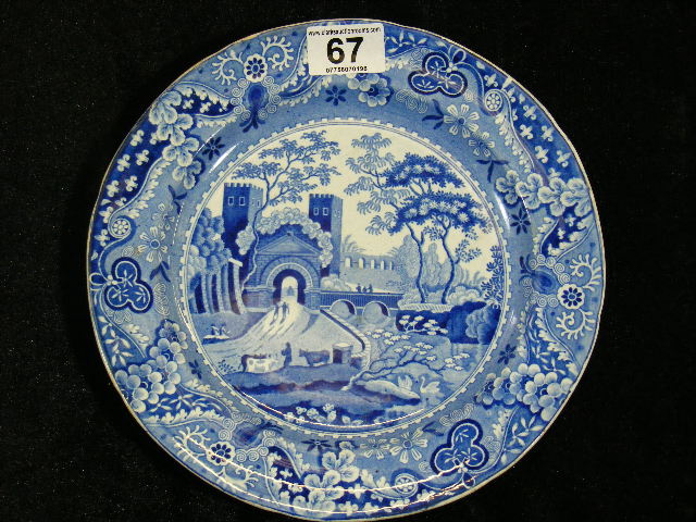 19thC. Spode Blue & White Transferware Plate