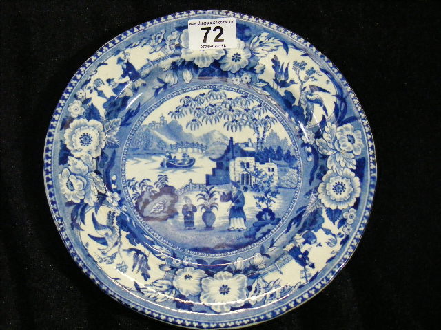 19thC. Blue & White Transferware Plate, Probably Wedgwood