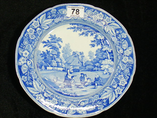 19thC. Blue & White Transferware Plate