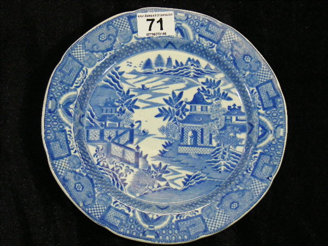 19thC. Blue & White Transferware Plate