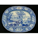 Two 19thC. Blue & White Transferware Meat Plates