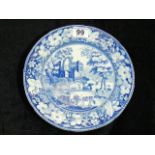 19thC. Blue & White Transferware Plate