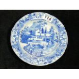 19thC. Blue & White Transferware Plate