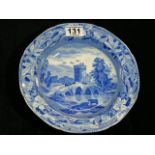 19thC. Blue & White Transferware Soup Bowl