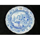 Four 19thC. Spode Blue & White Transferware Plates