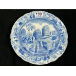 19thC. Spode Blue & White Transferware Plate