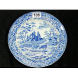 19thC. Blue & White Transferware Plate