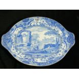 19thC. Spode Blue & White Transferware Gratin Dish