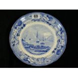 19thC. Blue & White Transferware Plate St. Vincents Rocks