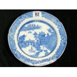 19thC. Blue & White Transferware Plate