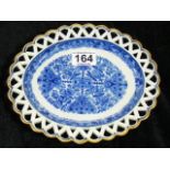 Two 19thC. Blue & White Transferware Reticulated Plates