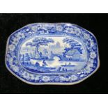 19thC. Blue & White Transferware Meat Plate