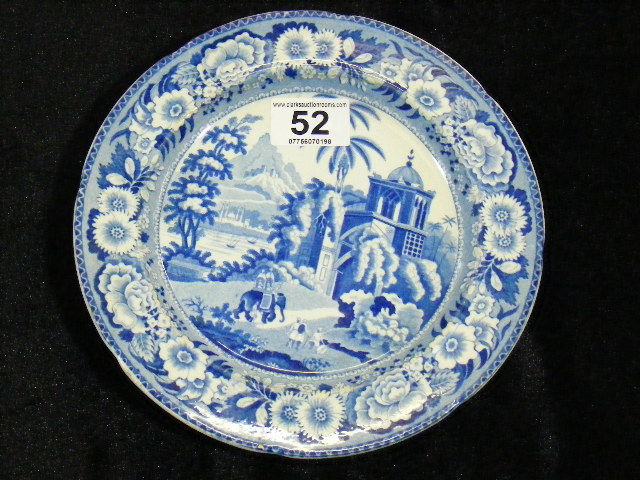 19thC. Blue & White Transferware Plate, Possibly Welsh