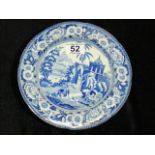 19thC. Blue & White Transferware Plate, Possibly Welsh