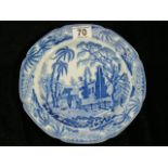 19thC. Blue & White Transferware Plate