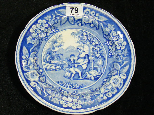 19thC. Blue & White Transferware Plate