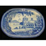 19thC. Blue & White Transferware Meat Plate