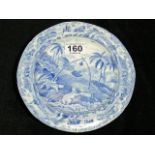 Three 19thC. Spode Blue & White Transferware Plates, Common Wolf Trap