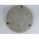 French Art Deco Frosted Hanging Lamp Shade By Jean Noverdy