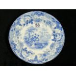 19thC. Davenport Blue & White Transferware Plate, Legend Of Montrose