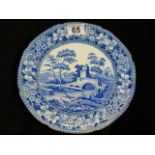 19thC. Spode Blue & White Transferware Plate