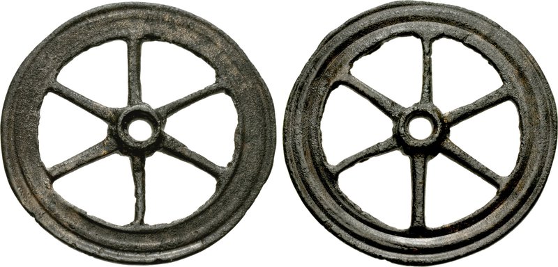CENTRAL EUROPE, La Tène culture. 3rd-2nd centuries BC. Æ Wheel money (24.5mm, 1.56 g). Wheel of